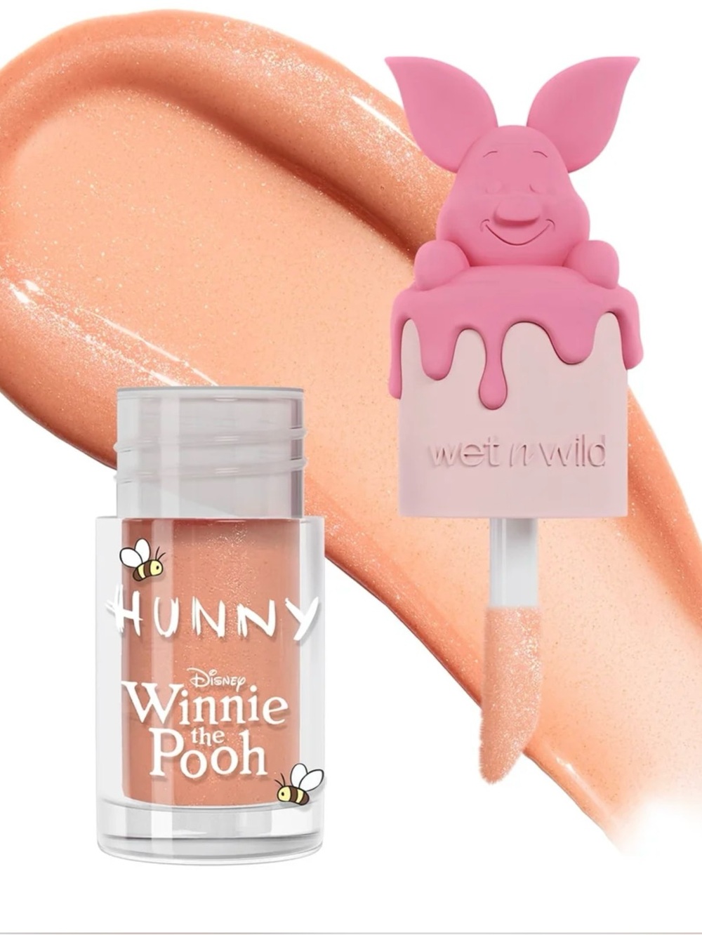 For glossy lips, two Hunny-themed glosses bring a shiny finish. The Pooh Lip Glo